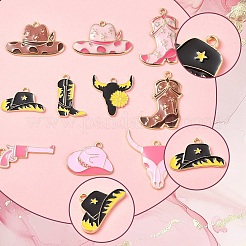 10 шт. 10 стиля подвески из сплава и эмали в стиле ковбоев на западе&nbsp;ENAM-YW0004-51