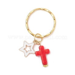 Эмалированный крест со звездами-брелками&nbsp;KEYC-JKC01402