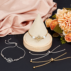 4 шт. 4 стиля регулируемый слайдер браслет из нержавеющей стали 304/изготовление браслетов-боло&nbsp;STAS-BBC0004-62