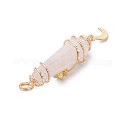3 шт. 3 стиля натурального розового кварца с заостренными краями из медной проволоки&nbsp;PALLOY-JF03572-05