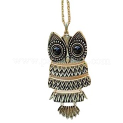 Длинные ожерелья с подвеской из сплава совы и черной смолы для женщин&nbsp;FS-WG1E563-02