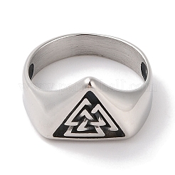 Кольца valknut из нержавеющей стали viking 304&nbsp;RJEW-U005-17F-AS