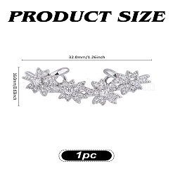 1 шт. модные серьги-манжеты в форме цветка из латуни со стразами&nbsp;EJEW-LP0012-11P