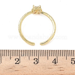 Прямоугольные латунные кольца-манжеты с микропаве из кубического циркония&nbsp;RJEW-Z111-04G-09