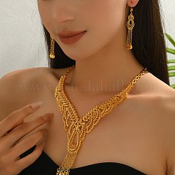 Винтажные комплекты из полых каплевидных листьев и кисточек из сплава Ближнего Востока для женщин&nbsp;HQ8145