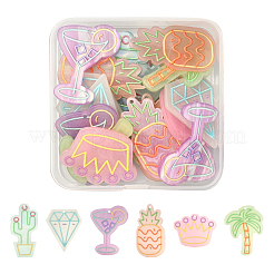 24 шт. 6 стильные акриловые подвески с тиснением и принтом&nbsp;SACR-CJ0001-12