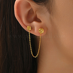 Серьги-гвоздики с подвесками в виде цветка из латуни&nbsp;GQ4045