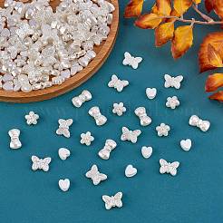 300шт 4 стиля abs пластиковые бусины с имитацией жемчуга&nbsp;KY-SZ0001-40