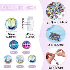 100 шт. 5 вида прозрачных гальванизированных стеклянных бусин с УФ-покрытием&nbsp;GLAA-TA0003-19C