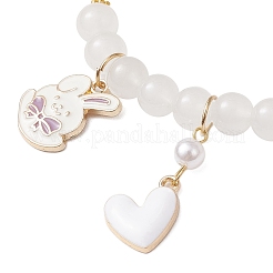 2шт 2 стиля стеклянные круглые бусины эластичные браслеты BJEW-JB11867