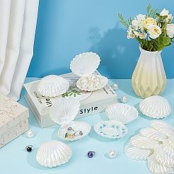 Шкатулки для хранения ювелирных изделий в форме ракушек из перламутрового пластика&nbsp;AJEW-WH0695-138A-02