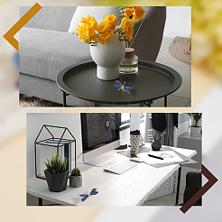 Гальванизированный сплав стрекозы натуральный турмалин дисплей украшения&nbsp;DJEW-WH20002-15G