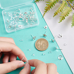 40 шт. 4 стиля сережек-гвоздиков из нержавеющей стали 304&nbsp;STAS-DC0007-37