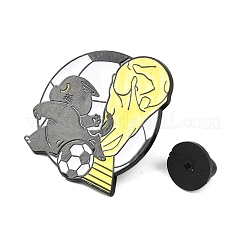 Кот с футбольными спортивными эмалированными значками&nbsp;LS-JEWB-I052-05EB-01