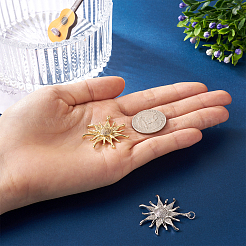 2шт 2 цвета латунные микропаве прозрачные кубические циркониевые подвески&nbsp;ZIRC-PJ0001-09