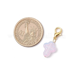 Прозрачные стеклянные кресты подвесные украшения&nbsp;HJEW-JM03349-02