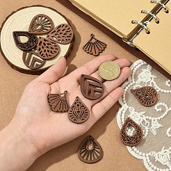 12 шт. 6 подвески из орехового дерева с лазерной резкой&nbsp;WOOD-YW0001-61