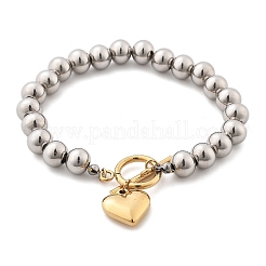 Браслеты из нержавеющей стали 304 с бусинами для женщин&nbsp;BJEW-C089-06GP