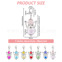 28 шт. 7 стиля ангел сплав и подвесные украшения из стекла&nbsp;HJEW-FH00086