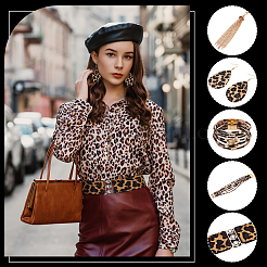 Комплекты украшений с леопардовым принтом&nbsp;SJEW-UN0001-23