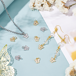 20шт 2 цвета латунные микропаве прозрачные кубические циркониевые подвески&nbsp;KK-PH0003-35