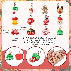 24шт 12 стиля рождественская тема непрозрачные подвески из смолы&nbsp;RESI-FS0001-86B