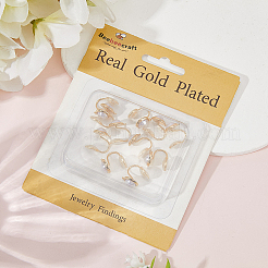 10 шт. полукруглая латунная фурнитура для ушей&nbsp;KK-BBC0022-47