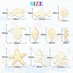 Незаконченные деревянные фигурки морских обитателей&nbsp;WOOD-CJC0010-02