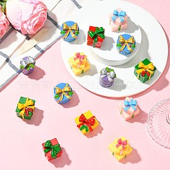 21 шт. 7 стиля рождественских украшений из смолы для подарочной коробки&nbsp;AJEW-CJ0001-81