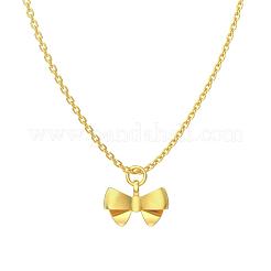 Ожерелья с подвеской из стерлингового серебра с бантом 925 для женщин&nbsp;NJEW-F338-04G