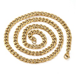 Ионное покрытие (ip) 304 нержавеющая сталь кубинское звено цепи ожерелье для мужчин и женщин&nbsp;NJEW-C013-03G