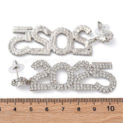 Латунь горный хрусталь серьги&nbsp;EJEW-Q012-01P