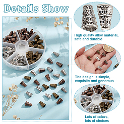 120 шт. 3-цветная бусина в тибетском стиле из сплава в форме конуса&nbsp;FIND-GO0003-34