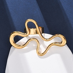 Регулируемые открытые манжеты из нержавеющей стали 304 для женщин&nbsp;RJEW-A064-01G