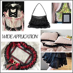 Эластичная кружевная отделка со складками из полиэстера&nbsp;DIY-WH0656-82B