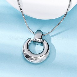 Ожерелья из нержавеющей стали 304 с подвеской в виде кольца и цепочки-змеи&nbsp;NJEW-U026-06P