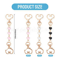 6 шт. 3 стиля сплав эмалированные цепочки для удлинителей звеньев в форме сердца&nbsp;KEYC-TAC00058