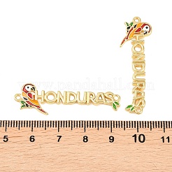 Подвеска-шарм в виде птицы из латуни с эмалью и надписью 