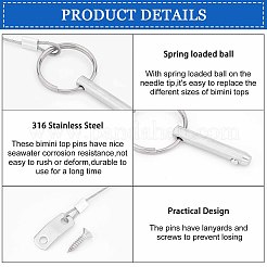 Булавки из нержавеющей стали 316 с кулачком и пружиной&nbsp;STAS-WH0025-09