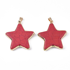 Гальванические синтетические бирюзовые подвески&nbsp;G-S344-65E