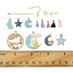 Наборы для изготовления висячих сережек с кисточками из сплава эмали&nbsp;DIY-FS0001-21B