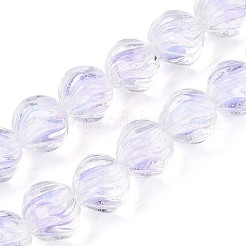 Фактурные внутренние бусины-лэмпворк ручной работы с цветком&nbsp;LAMP-T024-07E