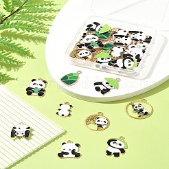 36 шт. 9 подвески из сплава и эмали в стиле панды&nbsp;ENAM-FS0002-31