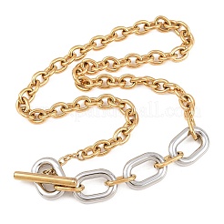 Двухцветная цепочка из нержавеющей стали 304 с овальными звеньями&nbsp;NJEW-T020-03A-GP