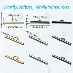 24 шт. 3-цветная застежка-тогл из сплава&nbsp;FIND-SC0014-54