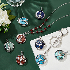 8шт 8 стиля подвески с драгоценными камнями&nbsp;G-PH0002-21