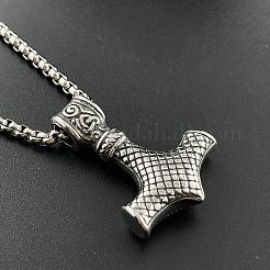 Винтажное ожерелье в стиле панк из нержавеющей стали 304 с подвеской в виде молота викинга для мужчин&nbsp;EH8058