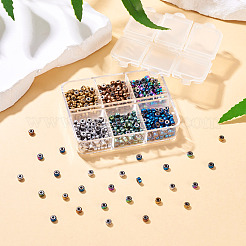 600 шт. набор двухцветных гальванизированных синтетических немагнитных гематитовых бусин&nbsp;G-TA0002-01