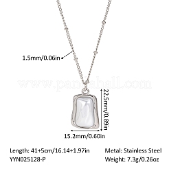 Нерегулярные прямоугольные подвески из нержавеющей стали 304 с имитацией жемчуга и паве для женщин&nbsp;KV2897-2