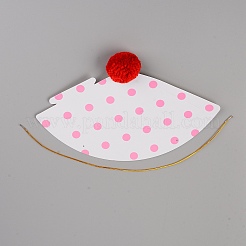 Бумажные головные уборы с помпоном&nbsp;AJEW-WH0223-07C